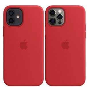 Чохол Silicone для iPhone 12/12 Pro (LUX) without MagSafe Red